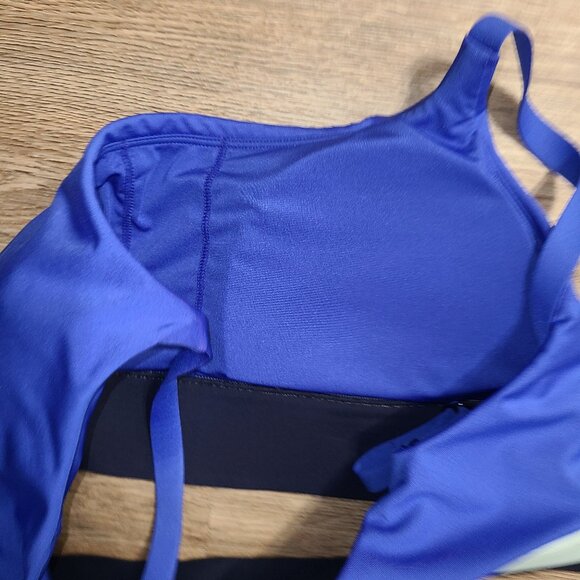 Athleta size M Bandeau Swim Top Blue 3-Tone Strap Bra - Picture 4 of 4